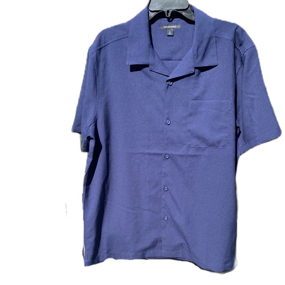 Port Authority shirt short sleeve button up navy Large - Picture 4 of 12